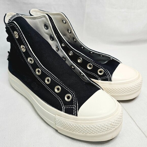 Converse All Star CTAS Chunky HI Platform 3D Flowers A09099C Black Womens Size 7 - Picture 3 of 12